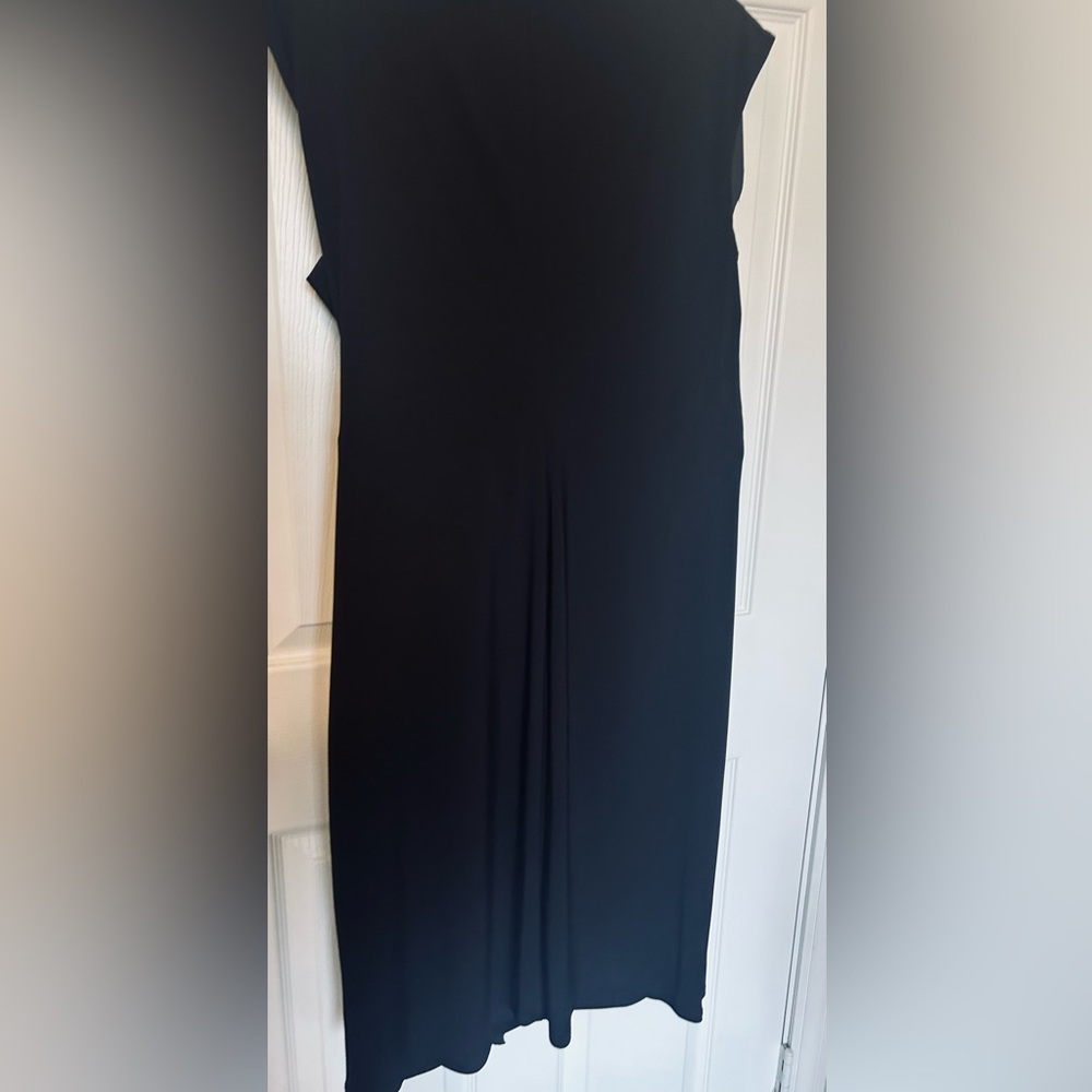 American Living by Ralph Lauren Black Waterfall Sheath Brooch Accented Dress - Picture 5 of 9